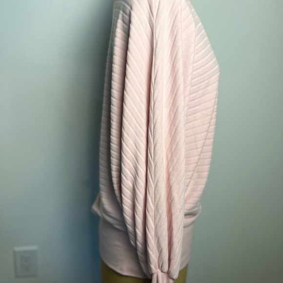 Anthropologie women’s velour striped pullover pale pink top size medium - Picture 4 of 7